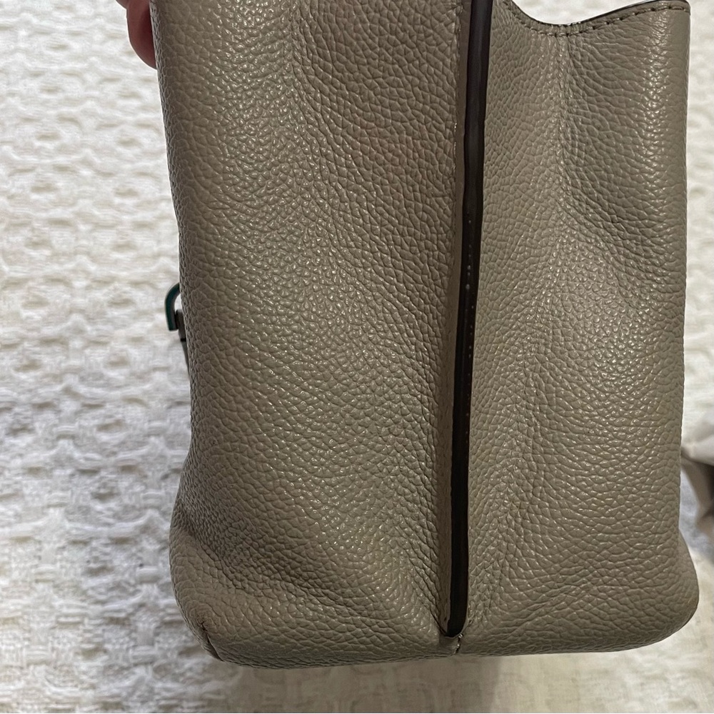 Michael Kors Small Teagan Messenger Tote Bag Silver Chain Handle~~Gray - Picture 10 of 12